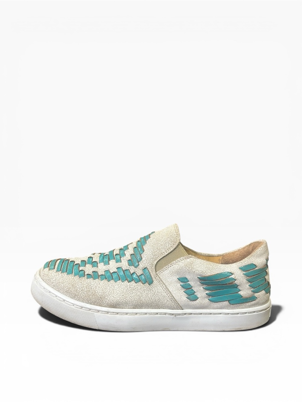Agave Sky Dakota Leather Slip-On Sneakers Turquoise Women’s Size 11 - Picture 3 of 13